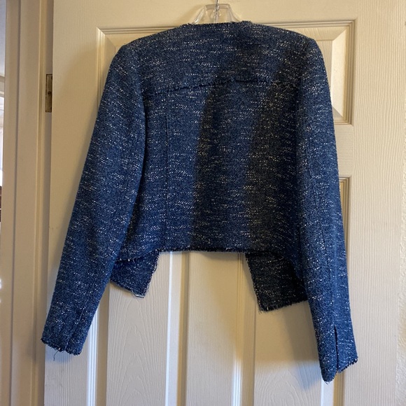 Theory blue tweed blazer size 8 - Picture 3 of 7